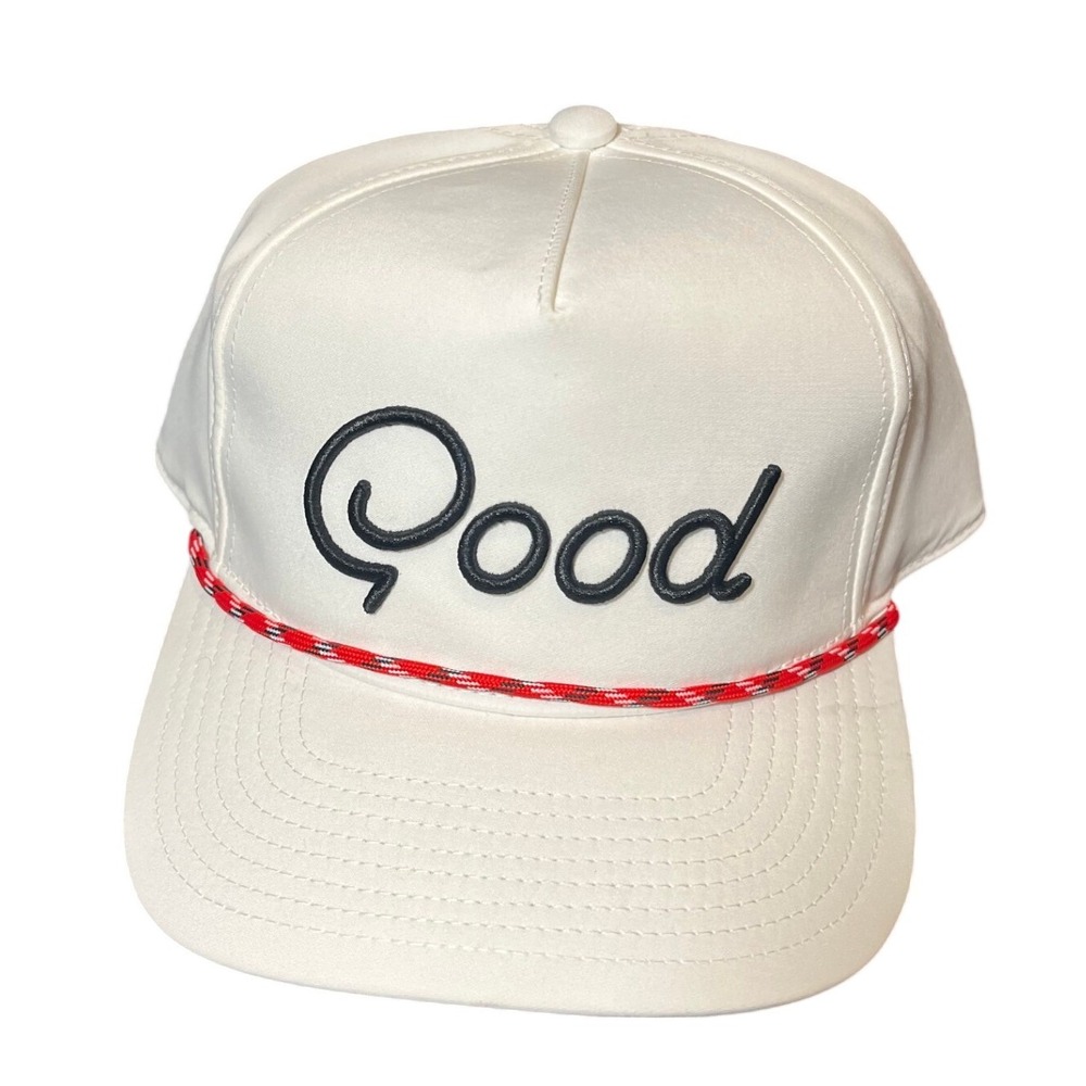 Good Good Golf Hat Mens OS White Snapback Rope Trucker Cap Embroidered Logo